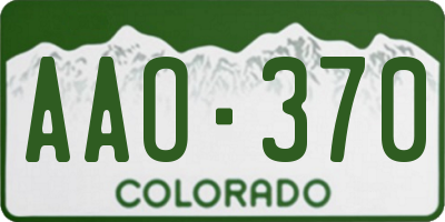 CO license plate AAO370