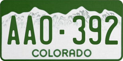 CO license plate AAO392