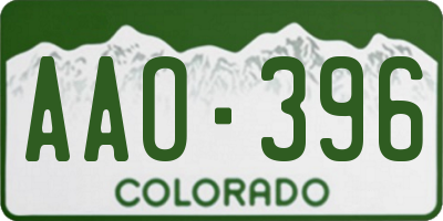 CO license plate AAO396