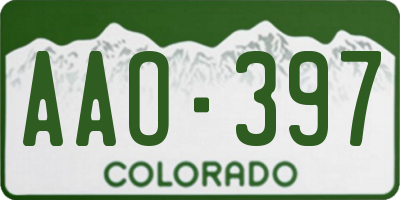 CO license plate AAO397