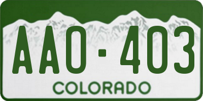 CO license plate AAO403