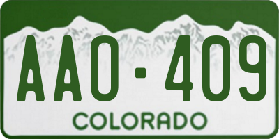 CO license plate AAO409
