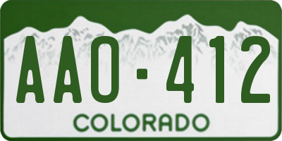 CO license plate AAO412