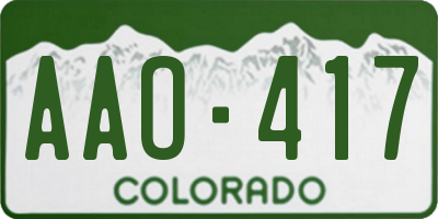 CO license plate AAO417