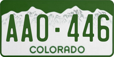 CO license plate AAO446