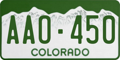 CO license plate AAO450