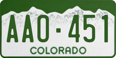 CO license plate AAO451