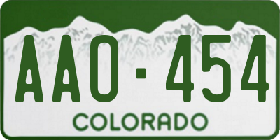 CO license plate AAO454