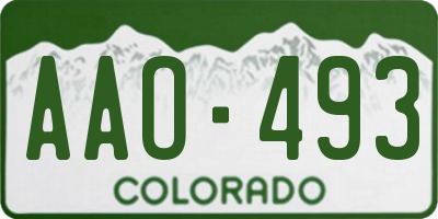 CO license plate AAO493