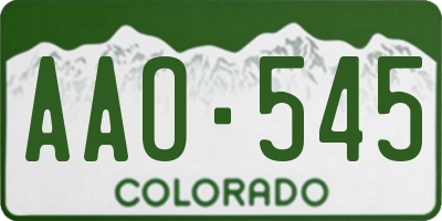 CO license plate AAO545