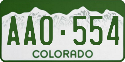 CO license plate AAO554