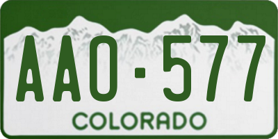 CO license plate AAO577