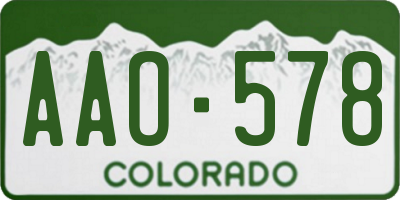 CO license plate AAO578