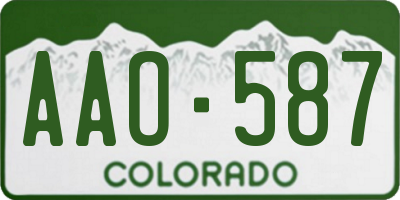 CO license plate AAO587