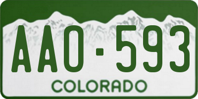 CO license plate AAO593