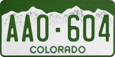 CO license plate AAO604
