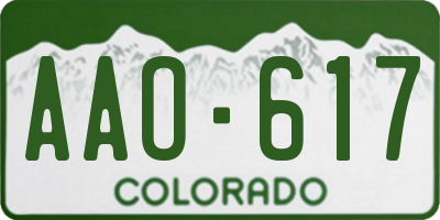 CO license plate AAO617