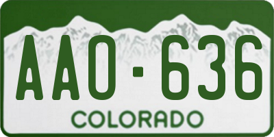 CO license plate AAO636