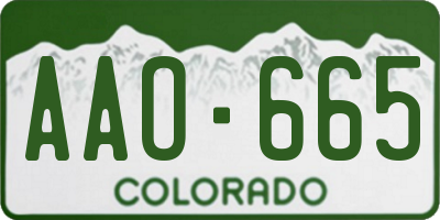 CO license plate AAO665