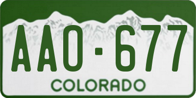 CO license plate AAO677