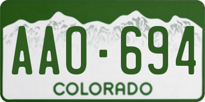 CO license plate AAO694
