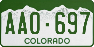 CO license plate AAO697