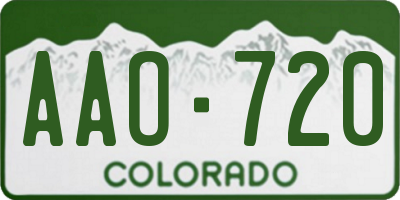CO license plate AAO720