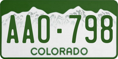 CO license plate AAO798