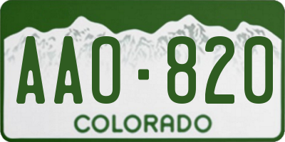 CO license plate AAO820