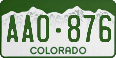 CO license plate AAO876