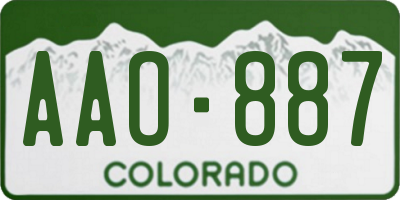 CO license plate AAO887