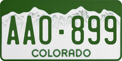 CO license plate AAO899