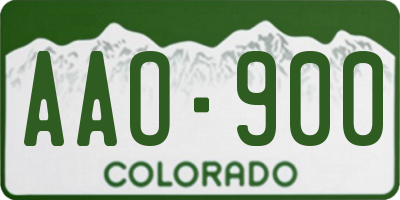 CO license plate AAO900