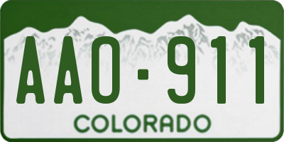 CO license plate AAO911