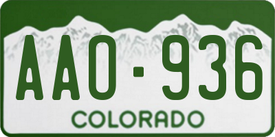 CO license plate AAO936
