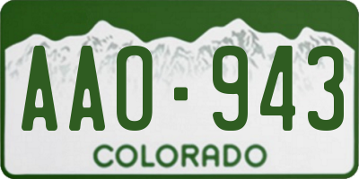 CO license plate AAO943