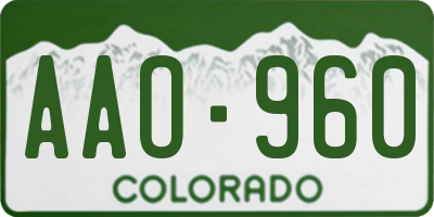 CO license plate AAO960