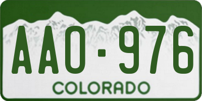 CO license plate AAO976