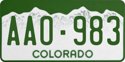 CO license plate AAO983