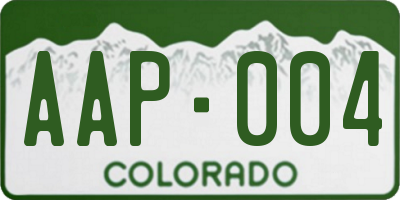 CO license plate AAP004