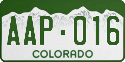 CO license plate AAP016
