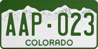 CO license plate AAP023