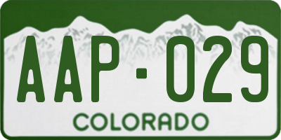 CO license plate AAP029
