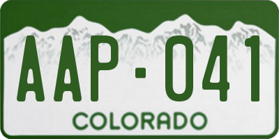 CO license plate AAP041