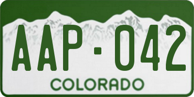 CO license plate AAP042