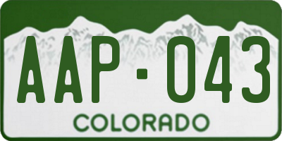 CO license plate AAP043
