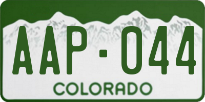 CO license plate AAP044