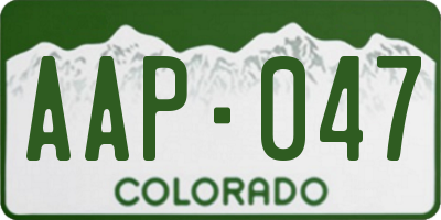 CO license plate AAP047