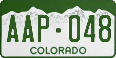 CO license plate AAP048