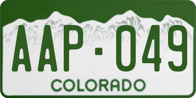 CO license plate AAP049